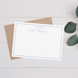 Carte De Correspondance Typographie minimaliste moderne Script Bébé Bleu