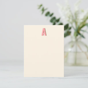 Carte De Correspondance Typographie rose et orange Monogramme initial