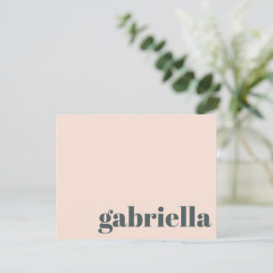 Carte De Correspondance Typographie rose et vert gras Nom personnalisé