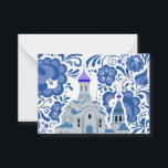 Carte De Correspondance Ukrainian Churches of Kiev Blue<br><div class="desc">Ukrainian Churches of Kiev Did you know that Ukraine has 800 Churches of Kiev and more! Keep Ukraine in your heart with this beautiful Blue and white pillow, churches is a part of live for Ukrainians and this pillow is a popular souvenir through Eastern Europe. Image is a replica of...</div>