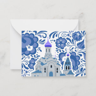 Carte De Correspondance Ukrainian Churches of Kiev Blue