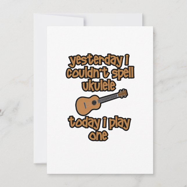 Carte De Correspondance Ukulele Original Drôle (Devant)