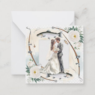 Carte De Correspondance Un amoureux de la pêche salue un Mariage heureux