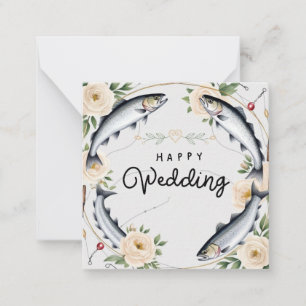 Carte De Correspondance Un amoureux de la pêche salue un Mariage heureux