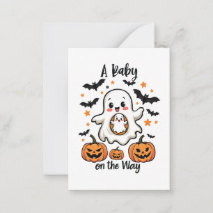 Carte De Correspondance Un bébé en route Pastel Ghost Grossesse Halloween