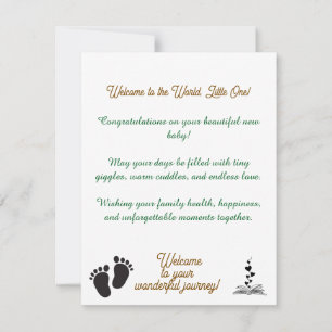 Carte De Correspondance Un doux bonjour pour un tout nouveau bébé