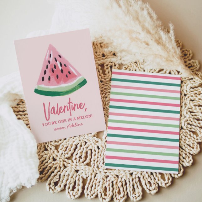 Carte De Correspondance Un jour dans un Melon Watermelon Enfants Valentine (Créateur téléchargé)