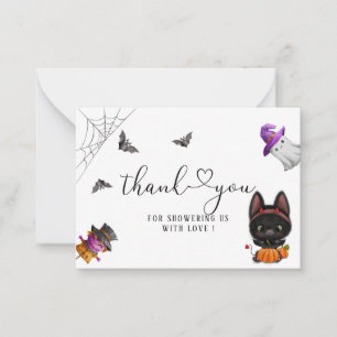 Carte De Correspondance Un petit Boo Halloween Chat Noir