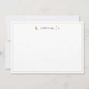 Carte De Correspondance Une Note À Dire.. Lune d'or et articles de papet