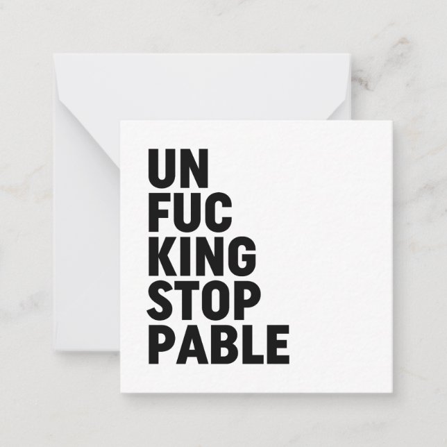 Carte De Correspondance Unfu*kingstoppable (Devant)