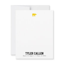 Carte de correspondance universitaire Golden Bear