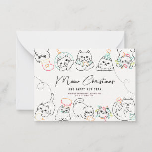 Carte De Correspondance Vacances des amoureux de chats mignons Noël person