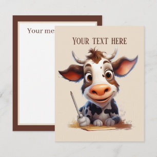 Carte De Correspondance Vache mignonne n'importe quel but ajouter un messa