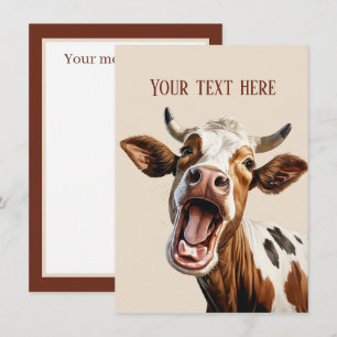Carte De Correspondance vache stupide ajouter un message n'importe quel bu