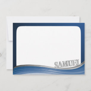 Carte De Correspondance Vague en acier avec le nom note plate