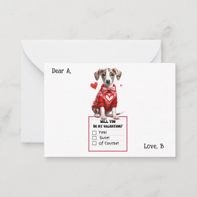 Carte De Correspondance Valentin chiot Jack Russell personnalisable  (Devant)