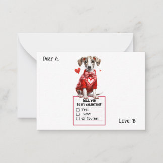 Carte De Correspondance Valentin personnalisable pour chiot Jack Russell 