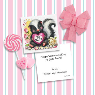 Carte De Correspondance Valentine de classe pour un skunk adorable sois mi