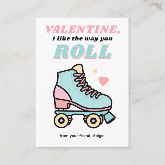 Carte De Correspondance Valentine I Like the Way You Roll (Devant)