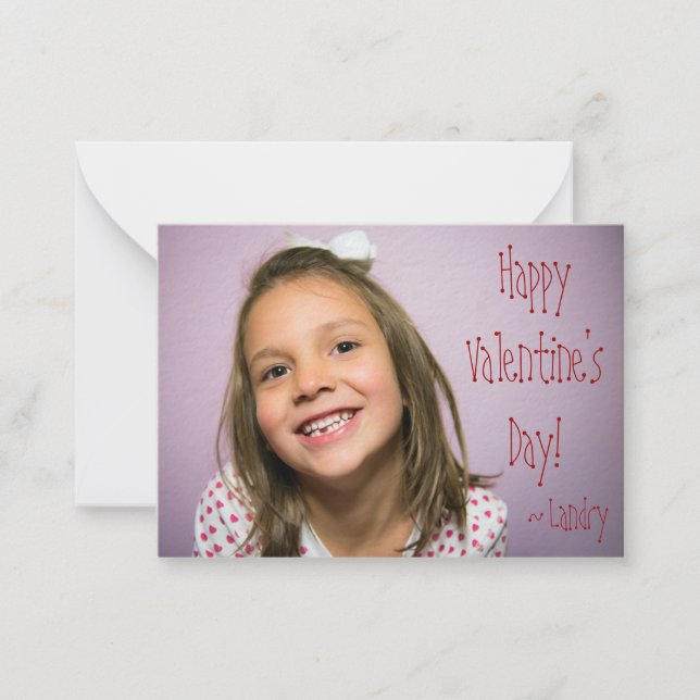 Carte De Correspondance Valentine personnalisée pour les enfants avec rech (Devant)