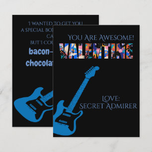 Carte De Correspondance Valentine You Rock Guitare Rouge Enfants Saint Val
