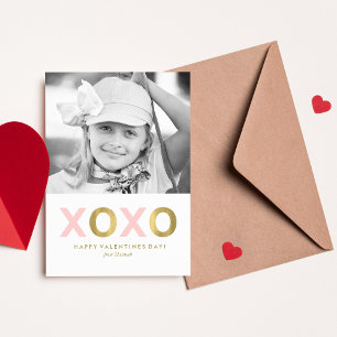 Carte De Correspondance Valentines de classe pour enfants XOXO rose