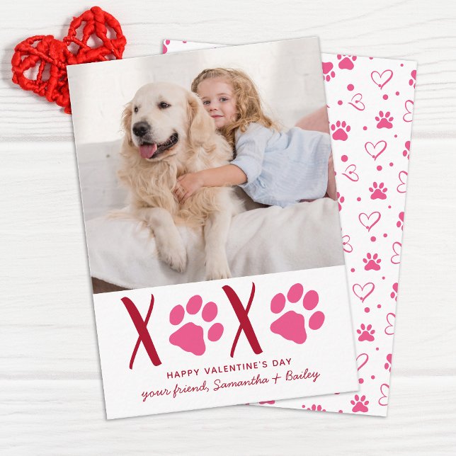 Carte De Correspondance Valentines Jour XOXO Cute Kids Classroom Chien Pho (Créateur téléchargé)