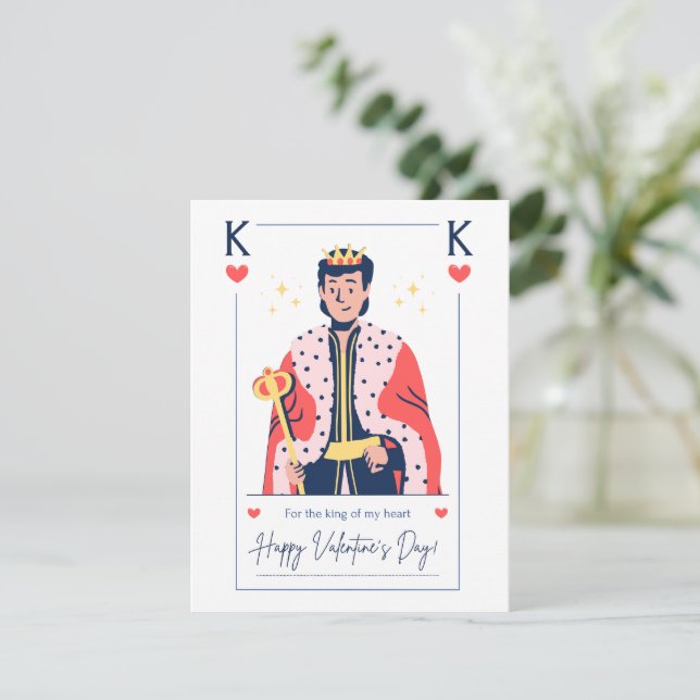 Carte De Correspondance Valentine's King of my Heart - Intérieur Vierge (Debout devant)