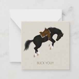 Carte De Correspondance Vas-y Buck! Cheval Noir sur mesure Mini