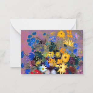 Carte De Correspondance Vase blanc avec fleurs Odilon Redon