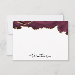 Carte De Correspondance Vélote Bourgogne Agate Géode Typographie de script