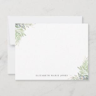 Carte De Correspondance Verdure moderne minimale Papeterie rustique simple