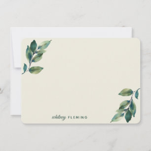 Carte De Correspondance Verdure personnalisée Aquarelle Sage Vert Feuilles