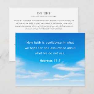 Carte De Correspondance Verset biblique motivant Hébreux 11:1 Église