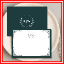 Vert et blanc des forêts | Monogramme des initiale