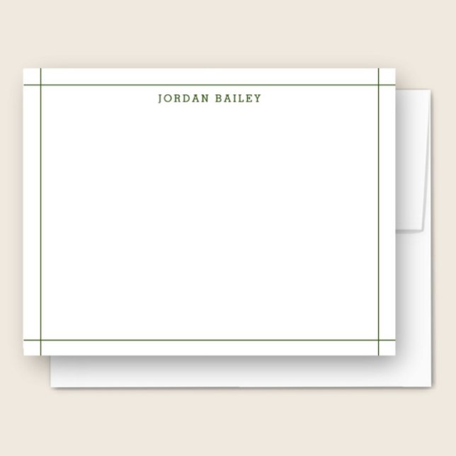 Carte De Correspondance Vert forêt simple Géométrique Moderne Professionne (Créateur téléchargé)