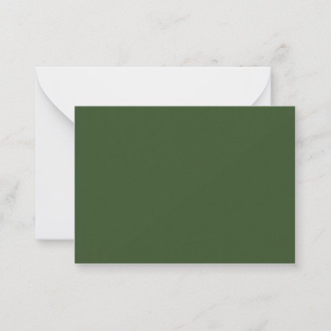 Carte De Correspondance Vert mousse foncé couleur unie (Devant)