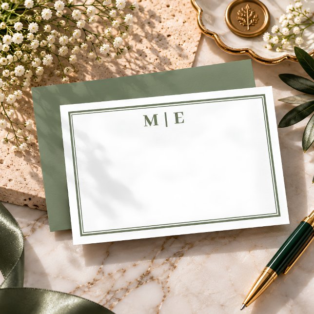 Carte De Correspondance Vert olive classique professionnel (Créateur téléchargé)