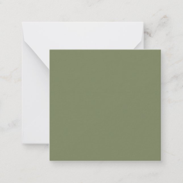 Carte De Correspondance Vert Sauge Couleur Uni (Devant)