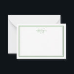Carte De Correspondance Vert sauge minimaliste simple monogramme deux bord<br><div class="desc">Carte de notes simple vert sauge minimaliste simple monogramme deux bordures parfaite pour les patrons,  les consultants,  les professionnels ou les hommes d'affaires.</div>