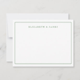 Carte De Correspondance Vert sauge Simple Élégant Vintage Personnalisé