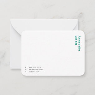 Carte De Correspondance Vert tendance minimaliste moderne simple