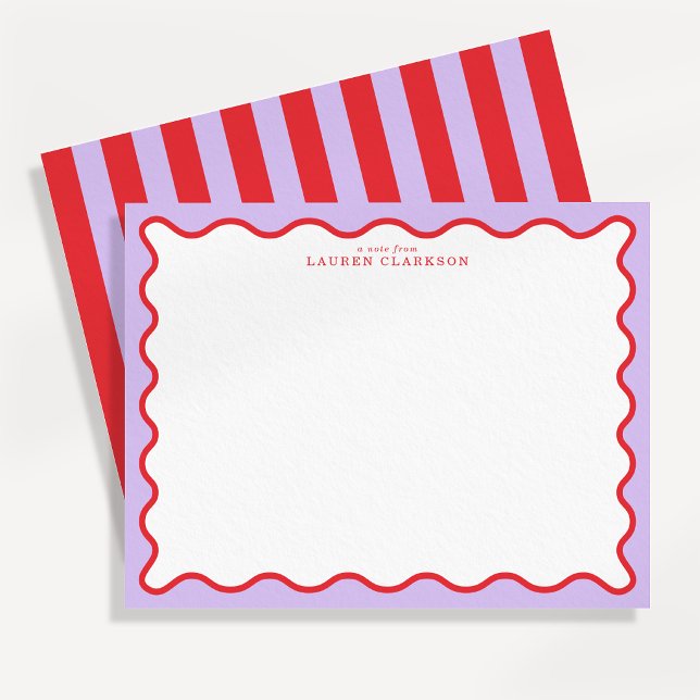 Carte de correspondance vibrante à bordure ondulée (Créateur téléchargé)