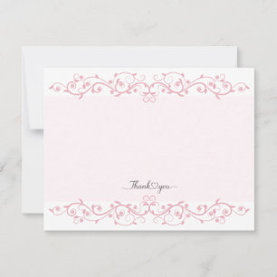 Carte De Correspondance Vignes Florales Tourbillonnantes Rose Romantique "