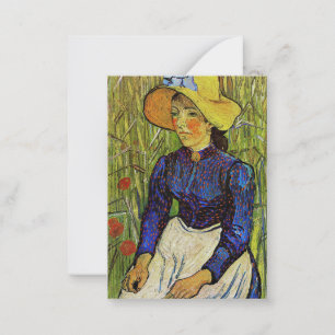 Carte De Correspondance Vincent van Gogh - Fille paysanne en Casquette de