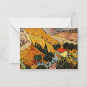 Carte De Correspondance Vincent van Gogh - Paysage, Maison et Plowman