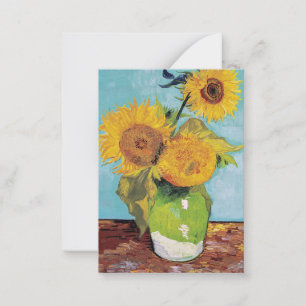 Carte De Correspondance Vincent Van Gogh - Trois tournesols dans un vase
