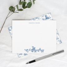Vintage Anglais Floral Toile de Jouy-Blue