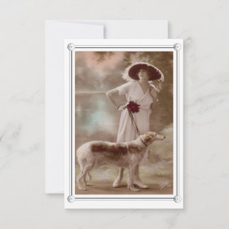 Carte De Correspondance Vintage belle femme et chien