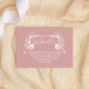 Carte De Correspondance Vintage Floral Rose Bébé Shower Présentation Sans